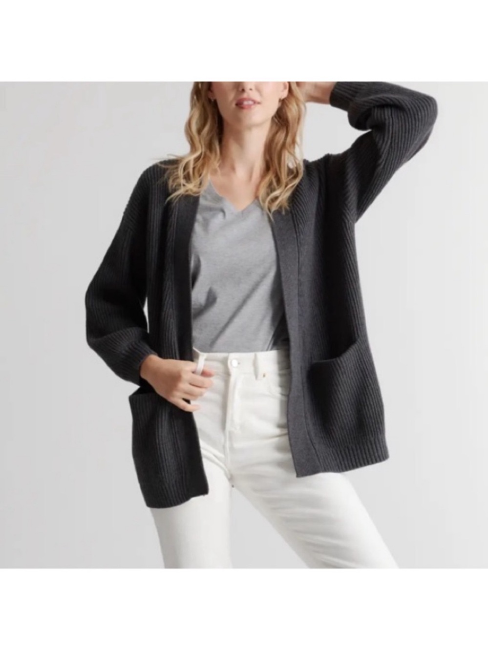 Quince Oversized Cardigan Organic Cotton Sweater